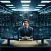 cybersecurity-leicht-gemacht-daten-richtig-klassifizieren: Bild des Datenmanagers und seines Arbeitsplatzes im Datenzentrum