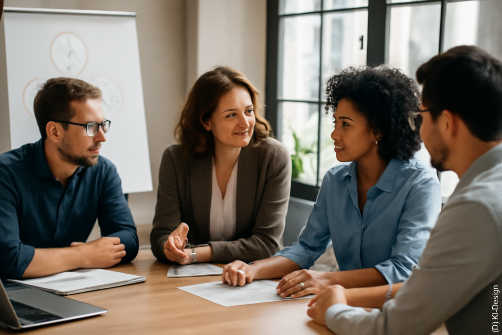 Silos abbauen: Offene Kommunikation und interdisziplinäre Zusammenarbeit fördern Effizienz und Innovation im Team.