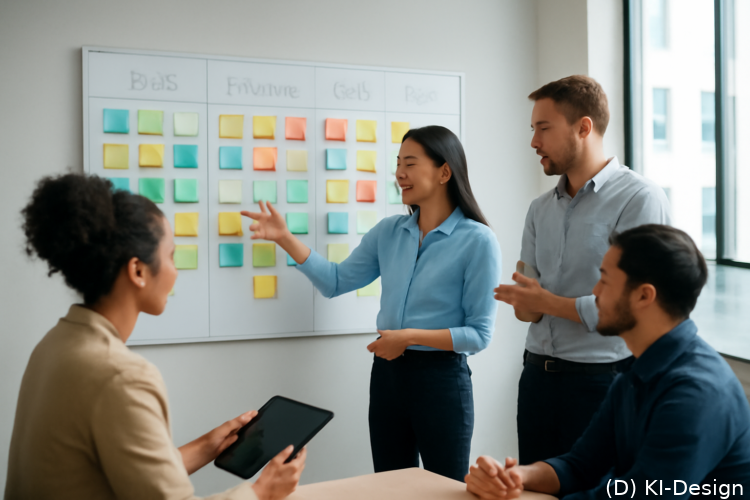 Agile Methoden steigern Team-Effizienz durch schnelle Anpassungen, visuelle Organisation und kontinuierliche Verbesserung.